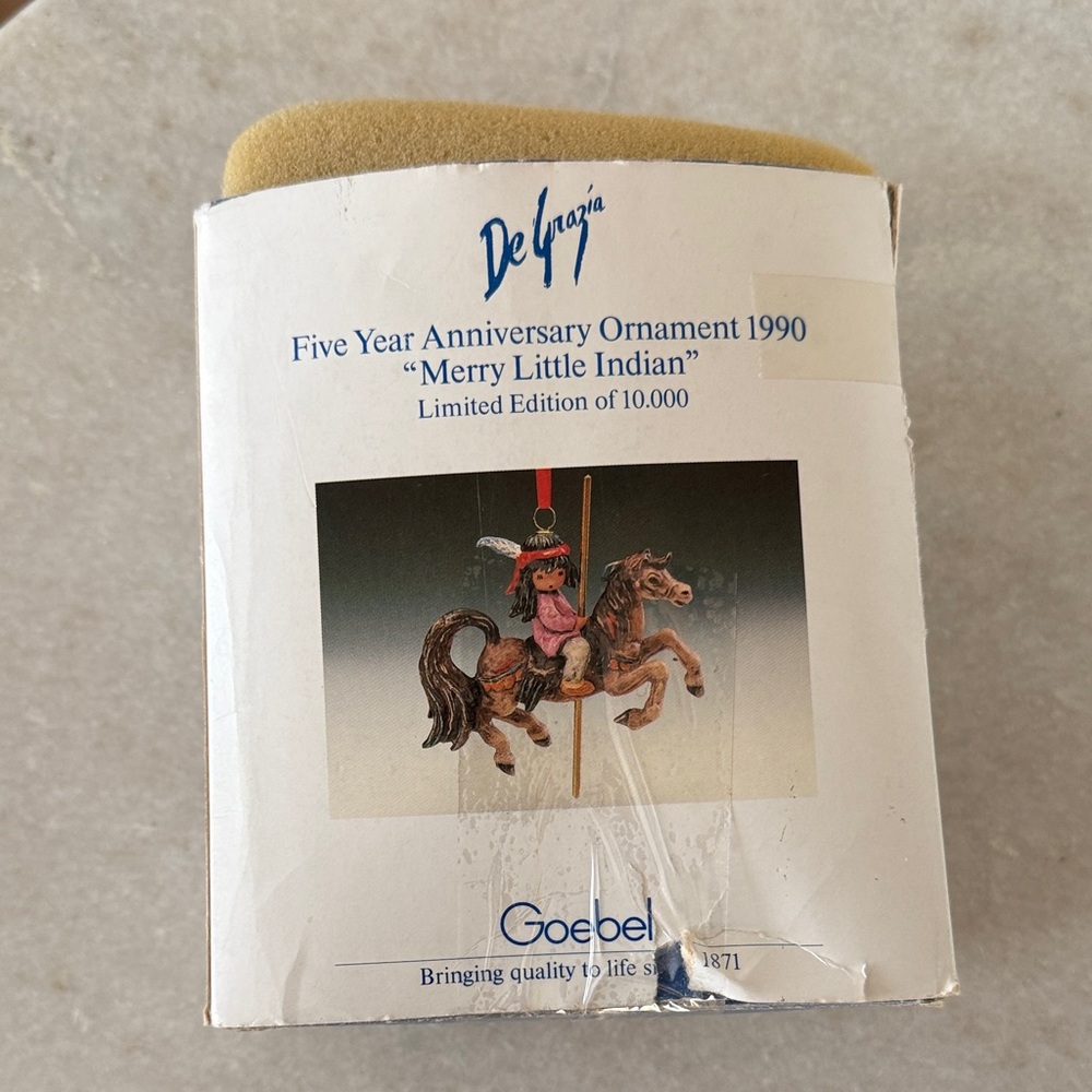 Goebel DeGrazia “Merry Little Indian” Christmas Ornament 1 of 10,000 1990